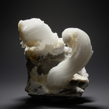 Load image into Gallery viewer, RARE COMBO Moroccan Ram’s Horn Selenite (Gypsum) with Yellow Botryoidal Fluorite Display Specimen
