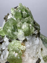 Load image into Gallery viewer, Electric Green Diopside on Quartz – Collector Mineral Specimen (Gilgit-Baltistan) Pakistan
