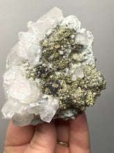 Load image into Gallery viewer, 3.3” New Find: Huanzala Mine Peru Sphalerite + Chalcopyrite + Apatite + Calcite + Quartz | Collector Display Specimen
