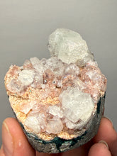 Load image into Gallery viewer, Green Apophyllite on Red &amp; Green Heulandite – Deccan Traps, Maharashtra, India
