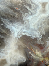 Load image into Gallery viewer, PREMIUM DISPLAY or LAPIDARY SLAB • Moroccan “Ghost Agate” White Seam Plum Agate • Double Sided • High Atlas Mountains • Unpolished
