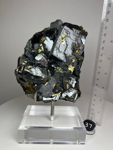 Cubic Galena, Sphalerite-Marmatite & Octahedral Golden Chalcopyrite from Bulgaria • Rare High Grade • Mineral Collector’s Specimen Showpiece