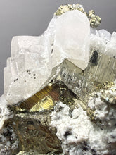 Load image into Gallery viewer, 3.5” New Find: Huanzala Mine Peru Sphalerite + Chalcopyrite + Apatite + Calcite + Quartz | Collector Display Specimen
