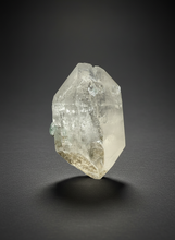 Load image into Gallery viewer, Mint Green Tourmaline on Double Terminated Clear Quartz Crystal | Pegmatite Mineral Specimen from Pakistan

