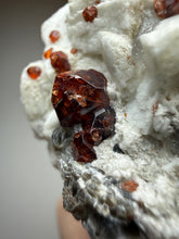Load image into Gallery viewer, High-Grade Naturally Faceted Red Spessartine Garnet on Matrix — Skardu, Pakistan

