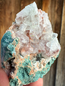 Red Apophyllite on Green Heulandite • Maharashtra, India