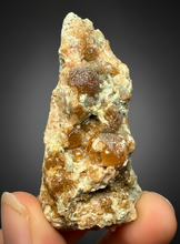Load image into Gallery viewer, Hessonite Garnet Cluster on Matrix – Natural Collector Specimen from Pakistan | High-Grade Orange-Red Garnet Crystals
