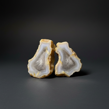 Load image into Gallery viewer, Indonesian Sumatra Agate Pair – Vibrant Banded Chalcedony with Rich Color Zoning and Quartz| Ethical Lapidary &amp; Collector Display Specimens
