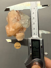 Load image into Gallery viewer, Gemmy Peach Stilbite Flower + Apophyllite on Red Heulandite — Maharashtra, India
