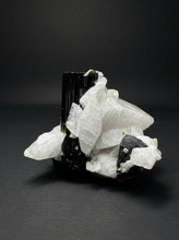 Load image into Gallery viewer, Dark Green Cap Stak Nala Tourmaline on Cleavelandite Matrix – Haramosh Mountains, Pakistan
