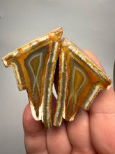 Load image into Gallery viewer, RARE POLYHEDROID Indonesian Sumatra Agate Pair – Vibrant Banded Chalcedony with Rich Color Zoning &amp; Red Druzy Botryoidal Quartz| Ethical Lapidary &amp; Collector Display Specimens
