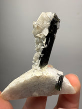 Load image into Gallery viewer, Dark Green Cap Stak Nala Tourmaline with Flower Cleavelandite Matrix – Haramosh Mountains, Pakistan

