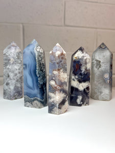 Flower Agate Obelisk Tower from China High Grade