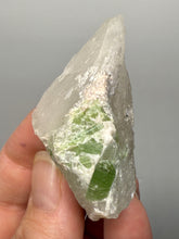 Load image into Gallery viewer, Vibrant Green Tourmaline on Quartz Crystal | Pegmatite Mineral Specimen from Pakistan
