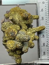 Load image into Gallery viewer, Chalcopyrite Botryoidal Stalactites on Calcite – Cabinet Specimen | Tongshankou Mine, Edong, Daye, Huangshi Prefecture, Hubei Province, China
