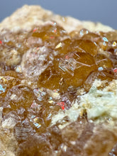 Load image into Gallery viewer, Hessonite Garnet Cluster on Matrix – Natural Collector Specimen from Pakistan | High-Grade Orange-Red Garnet Crystals

