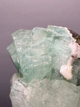Load image into Gallery viewer, High-Grade Gemmy Green Apophyllite on White Stilbite  | Deccan Traps, Maharashtra, India
