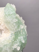 Load image into Gallery viewer, Luminous Mint Apophyllite with Glittering Druzy Sugar Quartz – India
