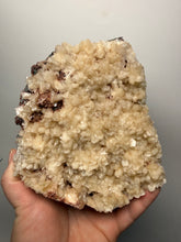 Load image into Gallery viewer, Shiny Peach Stilbite on Druzy Red Heulandite – High-Grade Collector Mineral Specimen from India
