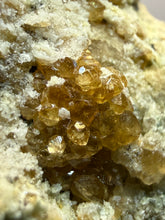 Load image into Gallery viewer, Hessonite Garnet Cluster on Matrix – Natural Collector Specimen from Pakistan | High-Grade Orange-Red Garnet Crystals
