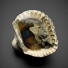 Load image into Gallery viewer, Bivalve (Pelecypoda) Fossil Sea Shell with Chalcopyrite | Mineralized Fossil Specimen | Indonesia
