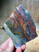 Load image into Gallery viewer, PREMIUM DISPLAY or LAPIDARY SLAB • Moroccan “Dream Landscape Jagate” (Purple, Teal, Red, Green, Red, Yellow &amp; Orange Moss Plume Agate + Jasper) Stone • Double Sided • High Atlas Mountains • Unpolished
