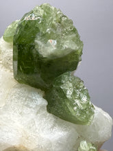 Load image into Gallery viewer, Electric Green Diopside on Quartz – Collector Mineral Specimen (Gilgit-Baltistan) Pakistan
