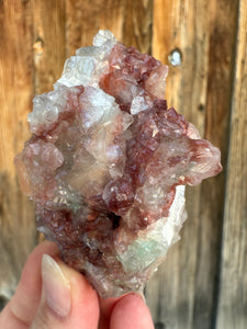 Red & Green Apophyllite + Peach Scolecite • RARE, High Grade • Maharashtra, India