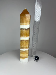 Coco Mango Onyx Calcite Obelisk Tower