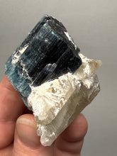 Load image into Gallery viewer, Blue Cap Tourmaline on Quartz Specimen – Pakistan
