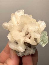 Load image into Gallery viewer, High-Grade Gemmy Green Apophyllite on White Stilbite  | Deccan Traps, Maharashtra, India

