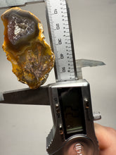 Load image into Gallery viewer, High-Grade Indonesian Sumatra Agate Pair – Vibrant Banded Chalcedony with Rich Color Zoning, Pseudomorphs, Sticks, Inclusions, Druzy Quartz Pocket | Ethical Lapidary &amp; Collector Display Specimens
