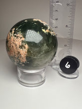 Load image into Gallery viewer, Pink Blossom Green Smoky Garden Quartz Sphere from Madagascar
