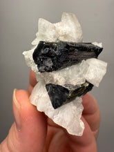 Load image into Gallery viewer, Dark Green Cap Stak Nala Tourmaline on Cleavelandite Matrix – Haramosh Mountains, Pakistan

