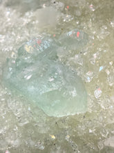 Load image into Gallery viewer, Luminous Mint Apophyllite with Glittering Druzy Sugar Quartz – India
