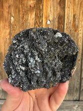 Load image into Gallery viewer, Druzy Black Apophyllite + White  Scalenohedral Calcite• Maharashtra, India
