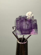 Load image into Gallery viewer, Rhodochrosite + Quartz on Purple Isometric Fluorite (Thumbnail Specimen) | Wutong Mine, China
