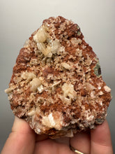 Load image into Gallery viewer, Shiny Peach Stilbite on Druzy Red Heulandite – High-Grade Collector Mineral Specimen from India
