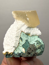 Load image into Gallery viewer, Rare Druzy Golden “Diamond” Calcite on Zeolite Matrix — Maharashtra, India | Collector Cabinet Specimen
