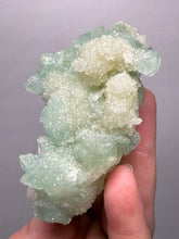 Load image into Gallery viewer, Luminous Mint Apophyllite with Glittering Druzy Sugar Quartz – India
