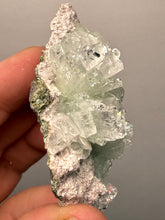 Load image into Gallery viewer, Light Mint Green “Disco Ball” Radial Apophyllite on Pink &amp; Green Heulandite — Deccan Traps, India
