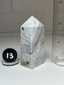 White Pseudomorph Agate after Anhydrite Obelisk Tower from Mexico