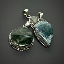 Load image into Gallery viewer, PENDANT | Moss Agate | 925 Silver Plated
