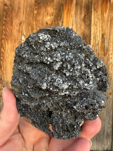 Druzy Black Apophyllite + White  Scalenohedral Calcite• Maharashtra, India