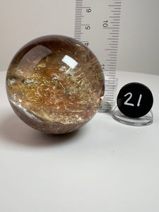 Garden Quartz Golden Rutile and/or Cubic Golden Pyrite Sphere • High Grade • RARE