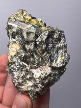 Load image into Gallery viewer, 3.3” New Find: Huanzala Mine Peru Sphalerite + Chalcopyrite + Apatite + Calcite + Quartz | Collector Display Specimen
