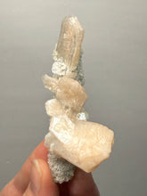 Load image into Gallery viewer, Gemmy Stilbite Crystals on Volcanic Stalactite — Deccan Traps, Maharashtra, India
