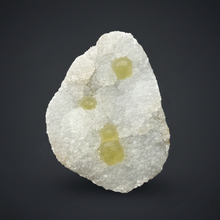 Load image into Gallery viewer, Rare Botryoidal Yellow Fluorite on Quartz Matrix  Collector Mineral Specimen – Maharashtra, India
