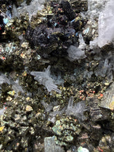 Load image into Gallery viewer, 3.3” New Find: Huanzala Mine Peru Sphalerite + Chalcopyrite + Apatite + Calcite + Quartz | Collector Display Specimen
