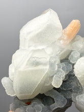 Load image into Gallery viewer, Pink Stilbite with Druzy Frosted Optical Calcite — India Zeolite Specimen
